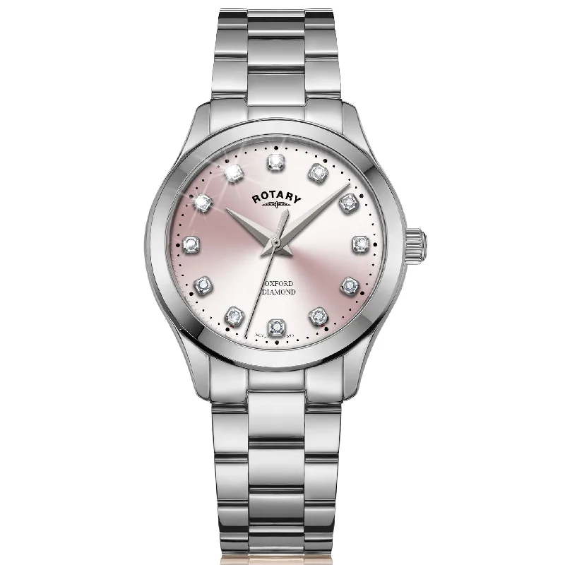 Watches with Embossed Dials for a Textured LookRotary Oxford Ladies Pink Watch LB05092/07/D