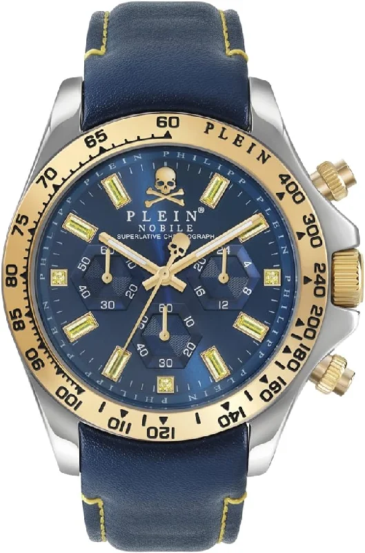 Skeleton Dial Mechanical Watches for Mechanics FansPhilipp Plein Mens Watch Nobile Wonder Chronograph Blue PWCAA0121