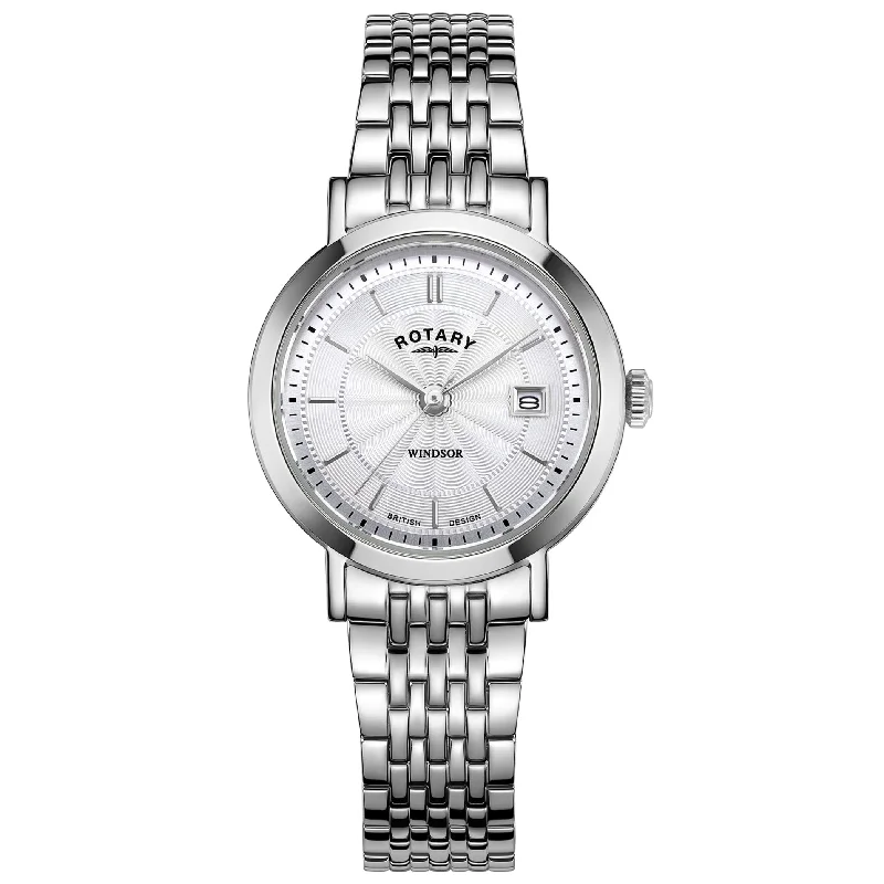 Designer Brand Watches with Unique Dial PatternsRotary Windsor Ladies Silver Watch LB05420/02