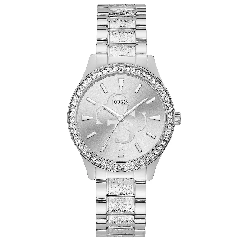 Designer Brand Watches with Unique Dial PatternsGuess W1280L1 Ladies Anna Silver Watch