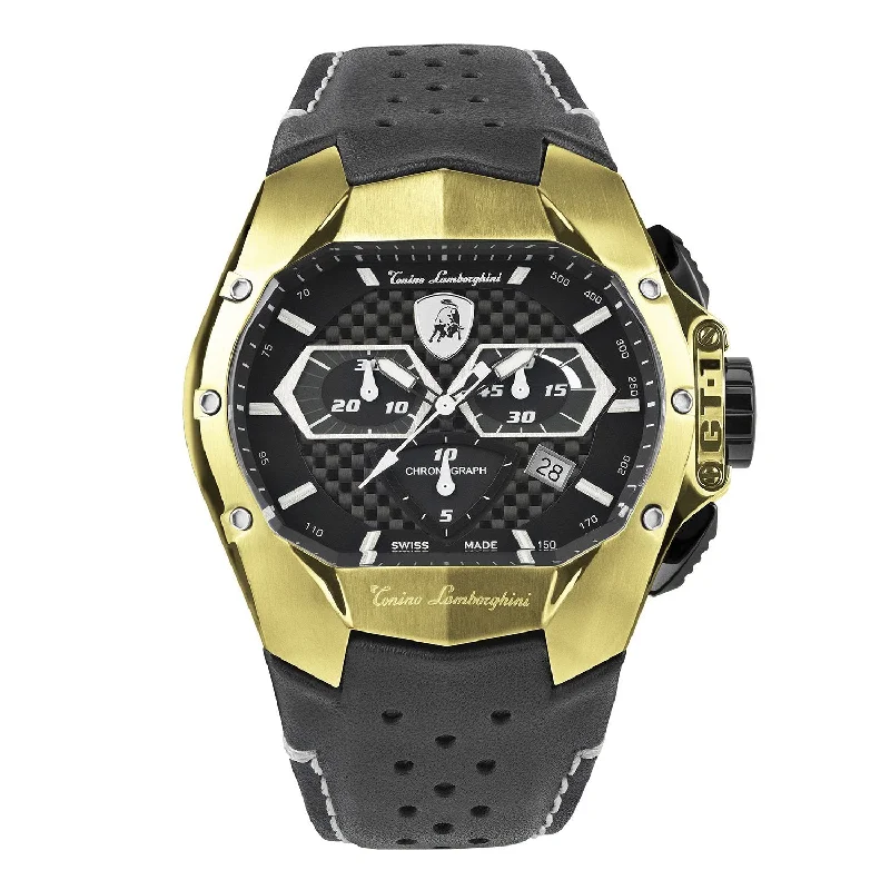 Stainless Steel Dress Watches for BusinessmenTonino Lamborghini GT1 Chronograph Watch Gold T9GD-YG