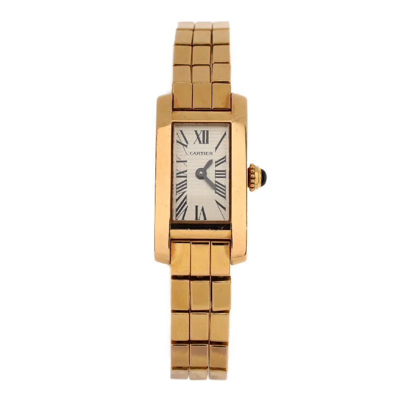 Fashionable Quartz Watches for Women with Leather StrapsTank Allongee Laniere Quartz Watch Rose Gold 14