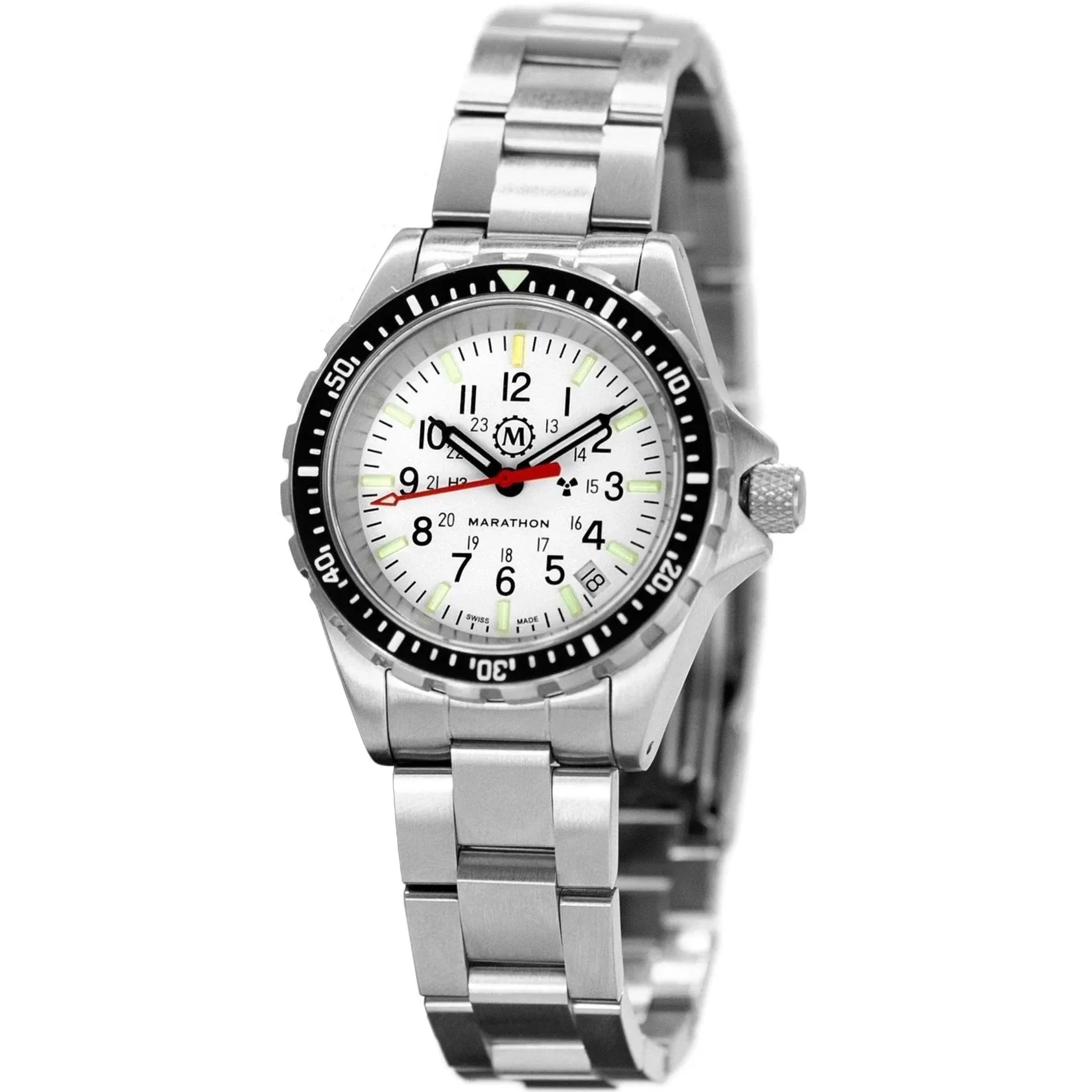 Watches with Silicone Straps for a Soft FeelMarathon Arctic Edition Medium Diver's Quartz (MSAR Quartz) - 36mm White Dial No Government Markings Stainless Steel WW194027BRACE-MA-WD