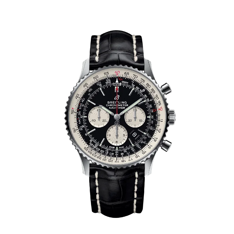 Watches with Baton-Style Hands for a Classic LookBreitling Navitimer B01 Chronograph 46 AB0127211B1P2