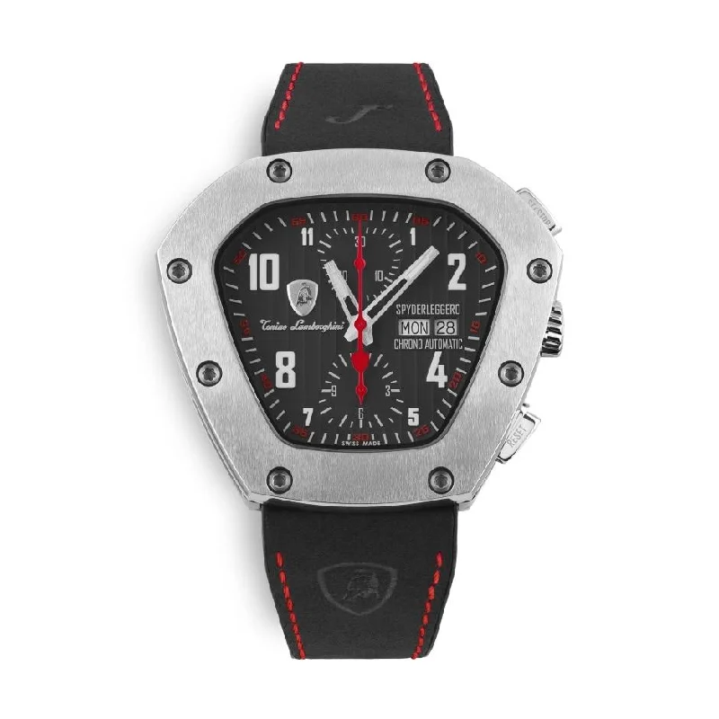 Adjustable Strap Watches for Perfect FitTonino Lamborghini Spyderleggero Chronograph Watch Day Date Red TLF-T07-2