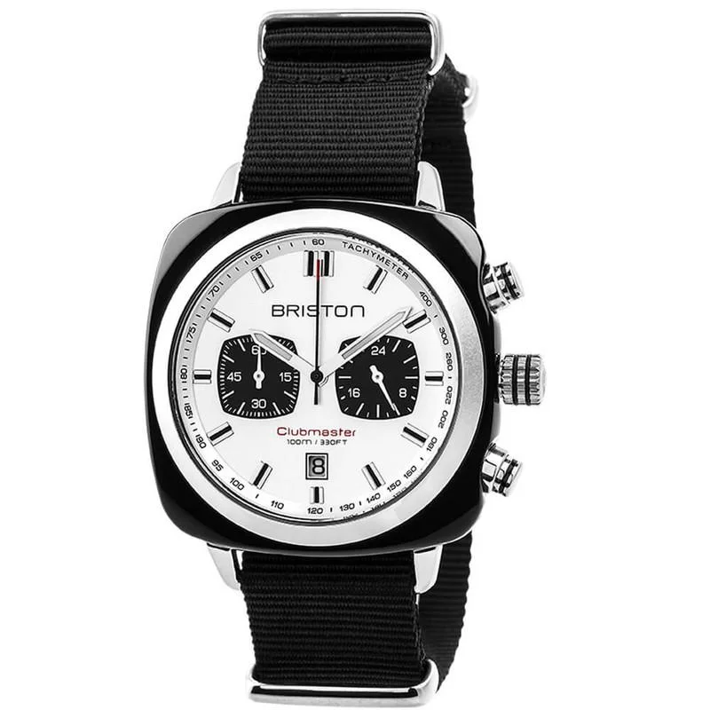 Outdoor Adventure Watches with CompassBriston Black Clubmaster Sport Nylon Chronograph Briston Watch 117142.SA.BS.2.NB