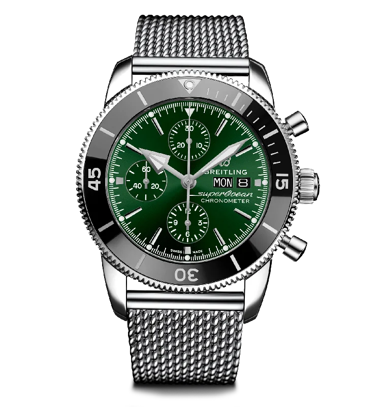 Watches with GMT FunctionBreitling Superocean Heritage Chronograph 44 Watch with Green Dial