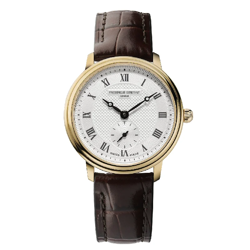 Adjustable Strap Watches for Perfect FitFrederique Constant Ladies Fc Slimline Small Seconds Brown Watch FC-235M1S5