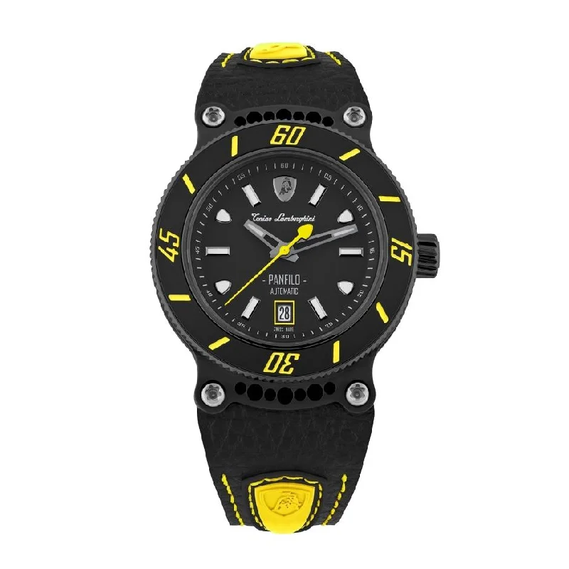 Waterproof Diving Watches with Rotating BezelTonino Lamborghini Panfilo Watch Date Yellow TLF-T03-5