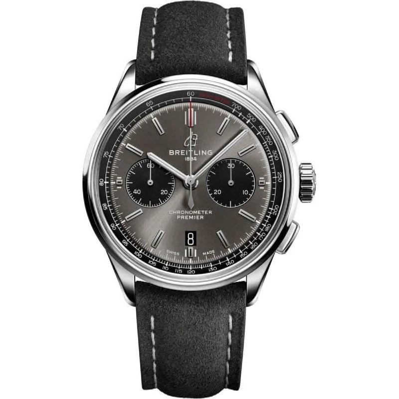 Limited Edition Watches for Exclusive CollectorsBreitling Men's AB0118221B1X1 Premier B01 Chronograph Grey Leather Watch