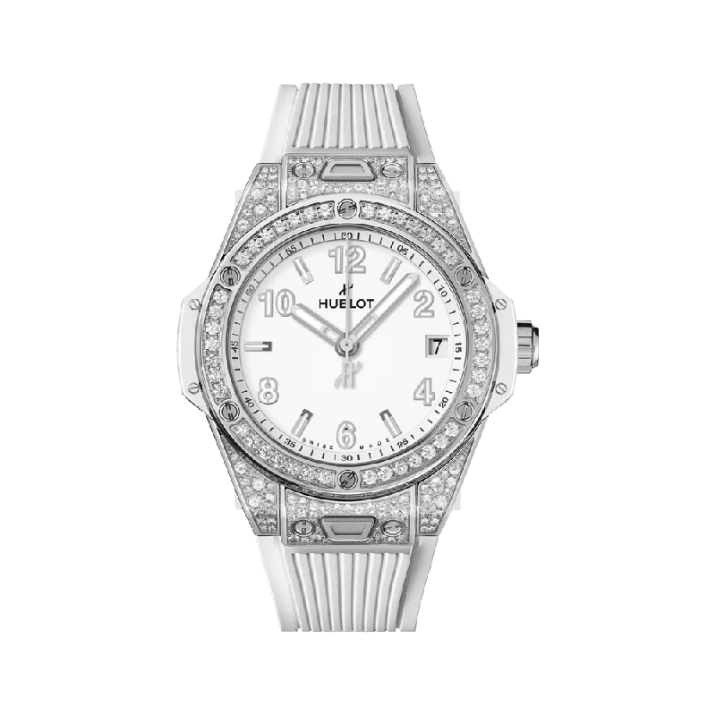 Adjustable Strap Watches for Perfect FitBig Bang One Click Steel White Pavé