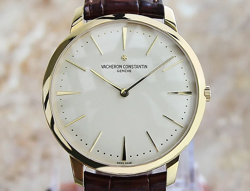 Leather Band Watches with Quick-Release BucklesVacheron Constantin 18K Gold 8118 0000J 9118 Mens Watch