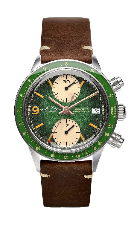 Vintage Style Mechanical Watches for CollectorsArmand Nicolet Men's Watch VS1 Chronograph 38mm Green A510AVAA-VS-BP19500MAC