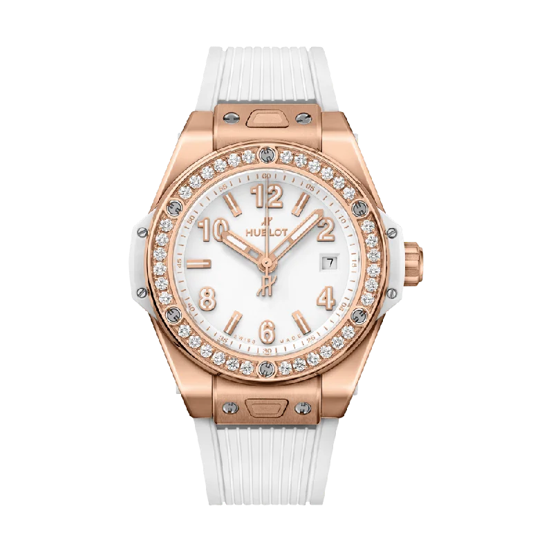 Watches with Baton-Style Hands for a Classic LookBig Bang One Click King Gold White Diamonds