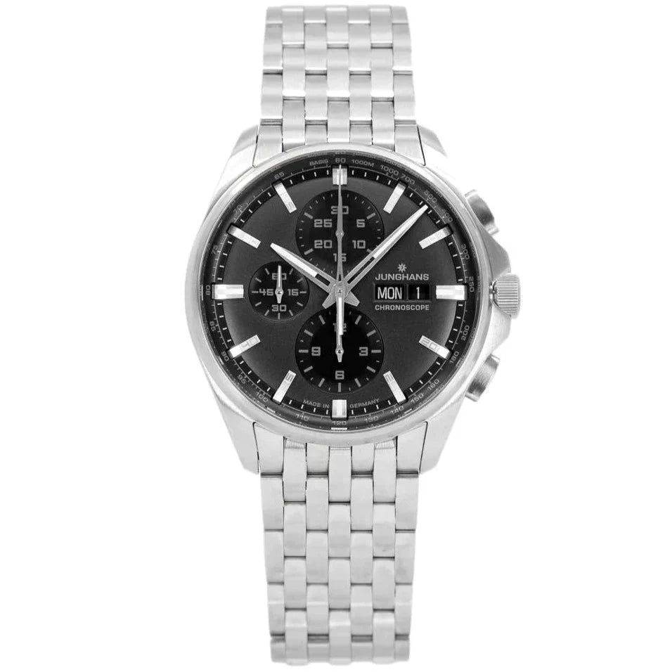 Square Dial Watches with Modern DesignJunghans Meister S Chronoscope Men's Silver Watch 27/4024.45