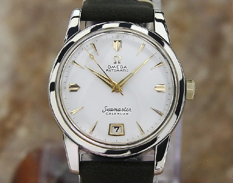 Minimalist Analog Watches for Everyday WearOmega Seamaster Calendar Mens Swiss Men's 1950s Watch