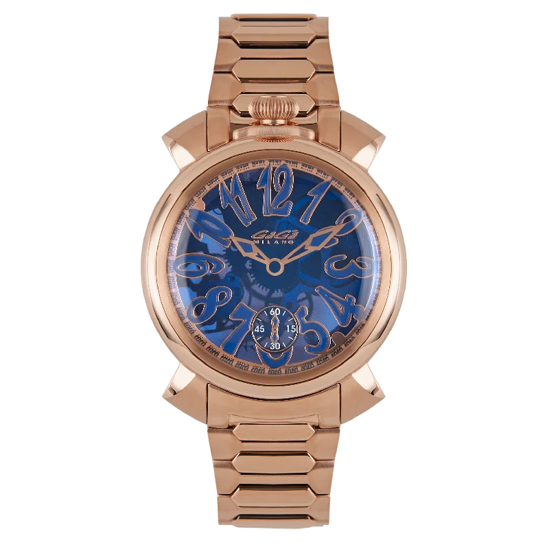 Women’s Dress Watches with Elegant StrapsGaGà Milano Watch Manuale Forty-Four 44mm Skeleton Rose Gold