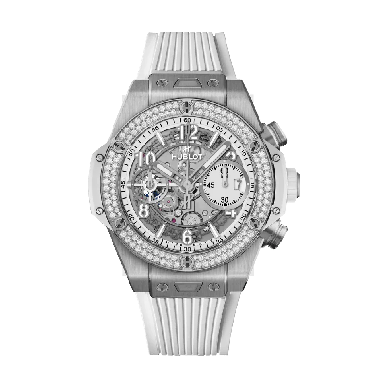 Watches with Baton-Style Hands for a Classic LookBig Bang Unico Titanium White Diamonds