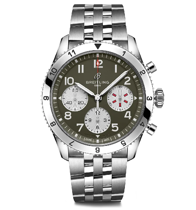 Watches with Two-Tone Cases for a Stylish AppearanceBreitling Classic AVI Chronograph 42 Curtiss Warhawk Watch with Stainless Steel Bracelet