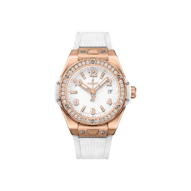 Watches with Skeletonized Hands for a Modern TwistBig Bang One Click King Gold White Diamonds