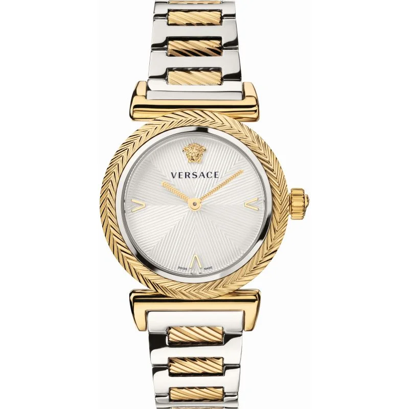 Watches with Baton-Style Hands for a Classic LookVersace V-Motif Ladies Gold Watch VERE02120