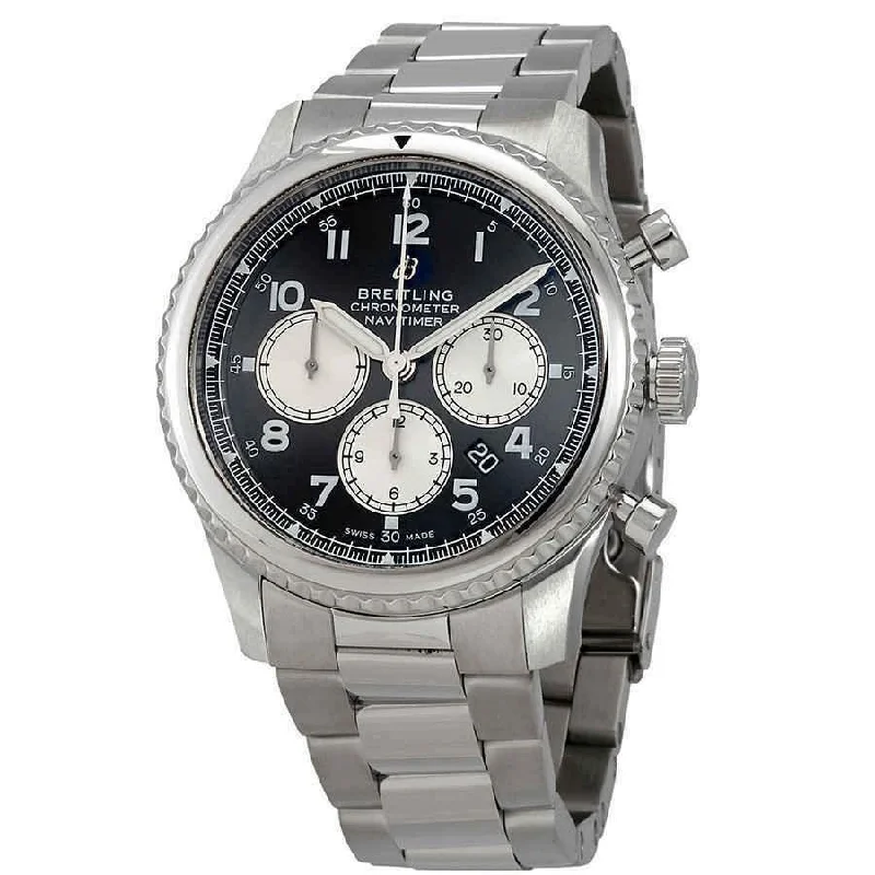 Watches with Silicone Straps for a Soft FeelBreitling Men's AB011713-BG65-188A Navitimer 8 Chronograph Stainless Steel Watch