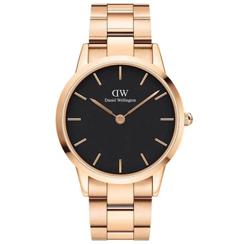 Watches with Embossed Dials for a Textured LookDaniel Wellington Iconic Link  Men's Rose Gold Watch DW00600344