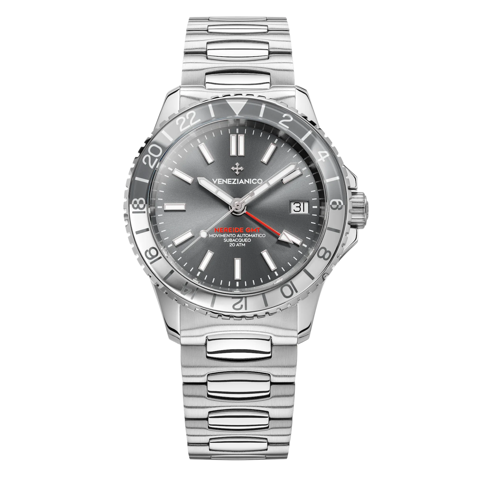 Titanium Cased Watches for Lightweight ComfortVenezianico Automatic Watch Nereide GMT Grey 3521501C