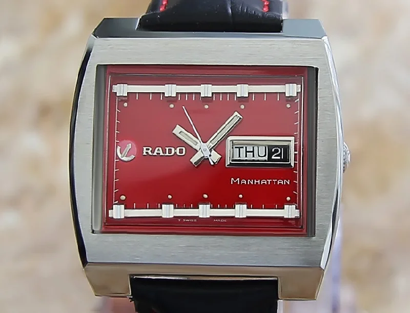 Watches with Dauphine-Style Hands for an Elegant LookRado Manhattan Red Men's Watch