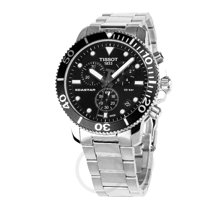 Solar-Powered Watches for Eco-Conscious UsersTissot Seastar 1000 Chronograph Men's Black Watch T1204171105100