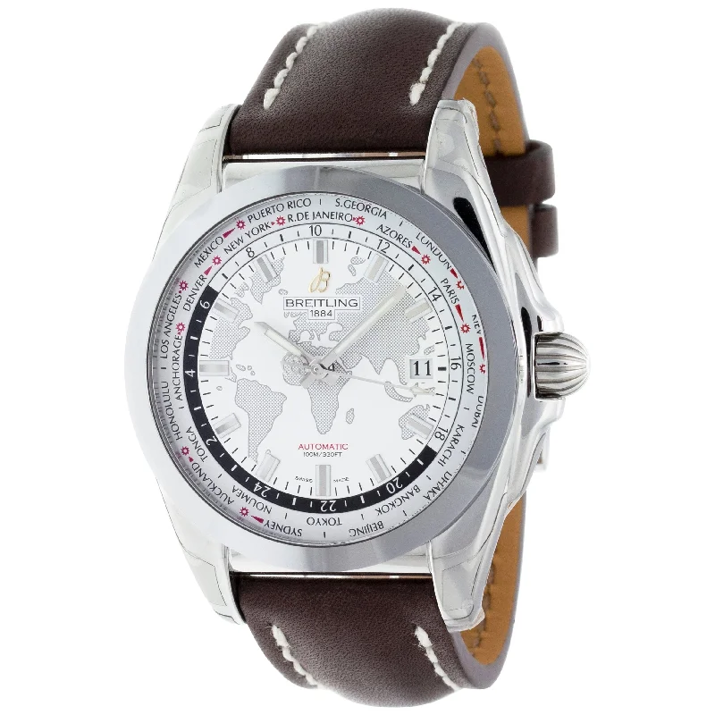 Women’s Dress Watches with Elegant StrapsBreitling Men's WB3510U0-A777-437X Galactic Unitime Brown Leather Watch