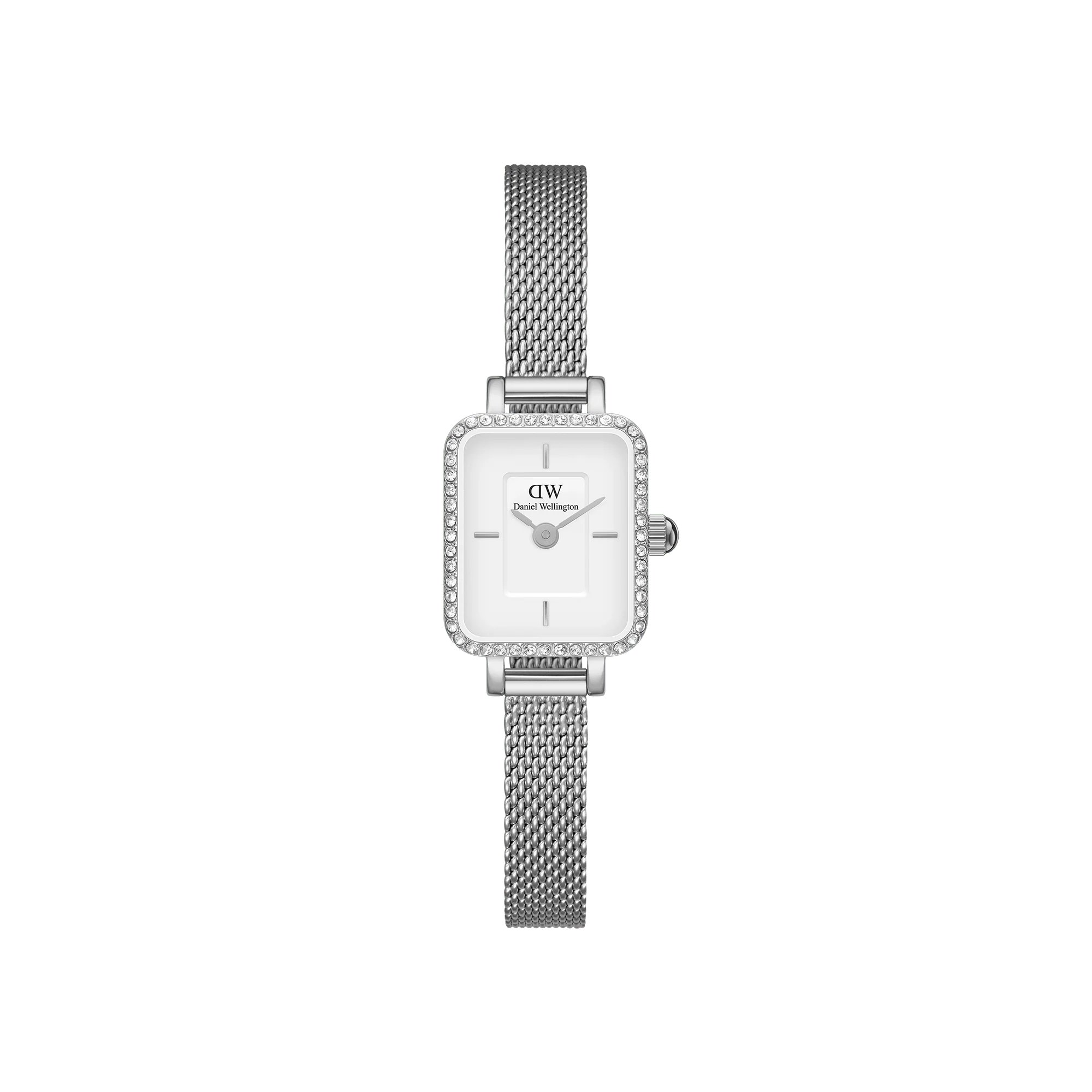 Watches with Embossed Dials for a Textured LookDaniel Wellington Quadro Mini Lumine Bezel Silver Watch DW00100732