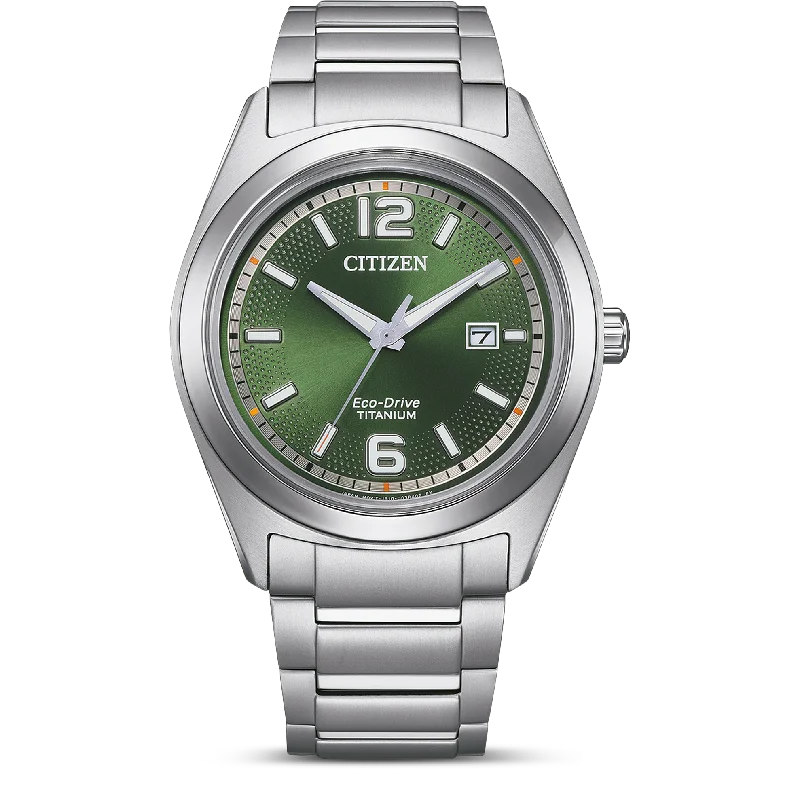 Stainless Steel Dress Watches for BusinessmenCitizen Eco-Drive Green Men's Watch AW1641-81X