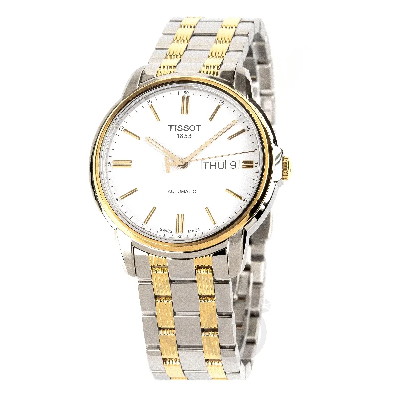 Mechanical Watches with Hand-Winding MechanismTissot Men's Watch Automatics III T-Classic 39mm Silver Gold T0654302203100