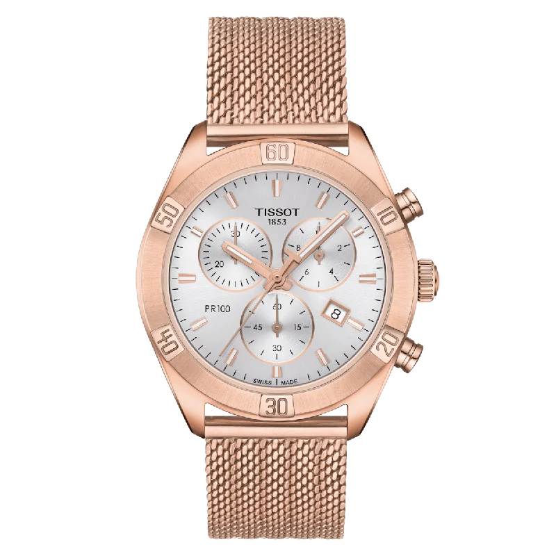 Designer Brand Watches with Unique Dial PatternsTissot Pr 100 Sport Chic Chronograph T101.917.33.031.00