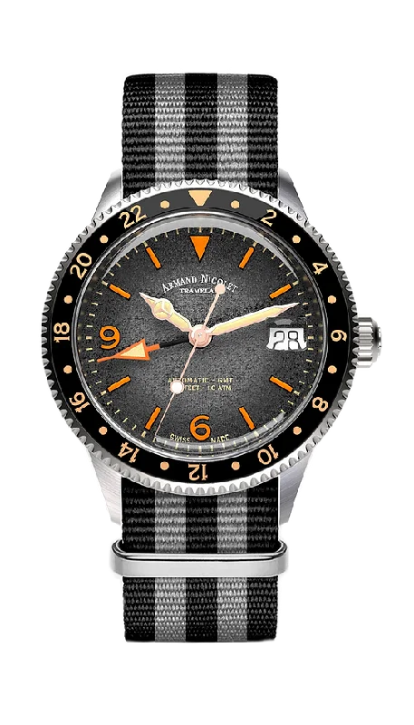 Limited Edition Watches for Exclusive CollectorsArmand Nicolet Men's Watch VS1 GMT 38mm Black Grey A506ANAA-NS-BN19500AANG