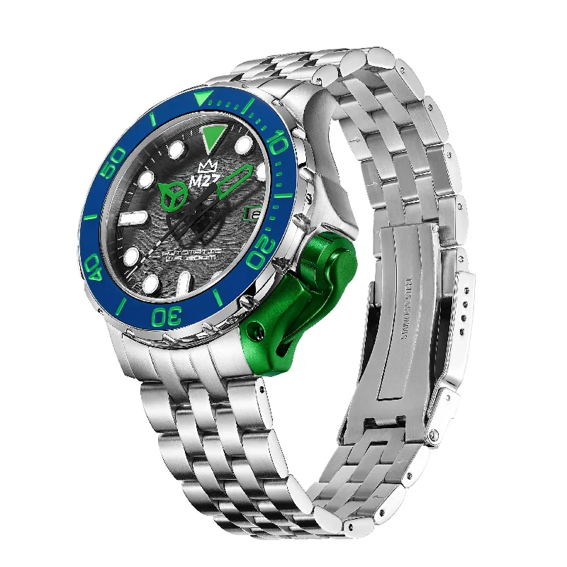 Alloy Cased Watches for Affordable QualityM2Z Men's Watch Diver 200 Bracelet Green Blue 200-003X