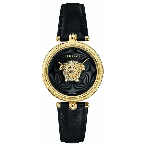 Round Dial Watches with Roman NumeralsVersace Ladies Watch Palazzo Empire 34mm Black Gold VECQ00118