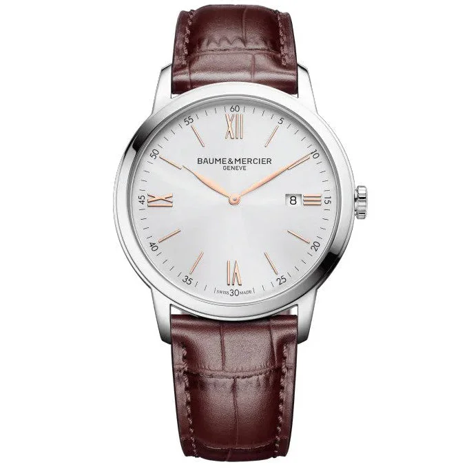 Stainless Steel Dress Watches for BusinessmenBaume & Mercier Men's Brown Classima Watch 10415