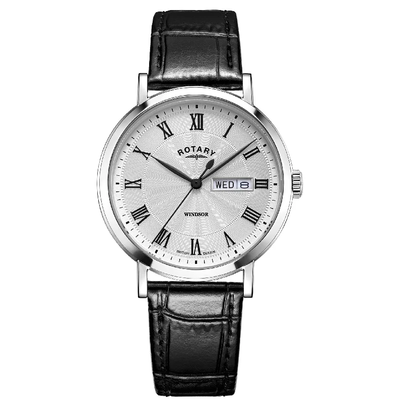 Adjustable Strap Watches for Perfect FitRotary Windsor Men's Silver Watch GS05420/01