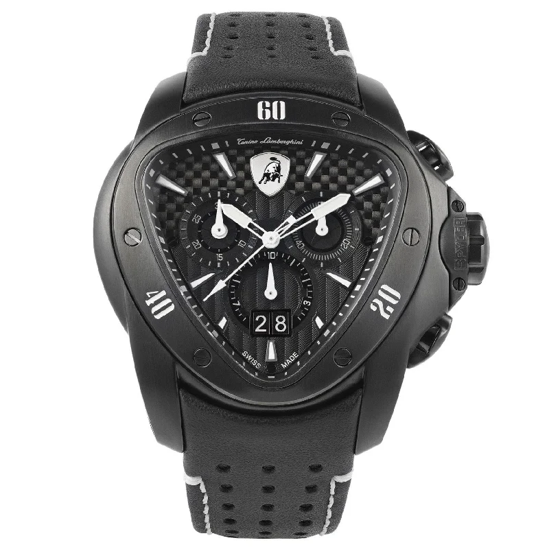 Watches with Heart Rate and Blood Pressure MonitorTonino Lamborghini T9SD Men's Black Spyder Chronograph Watch