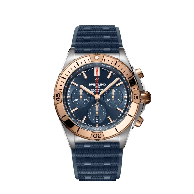 Watches with Power Reserve Indicator (for mechanical)Breitling Chronomat B01 42mm Steel and Rose Gold UB0134101C1S1