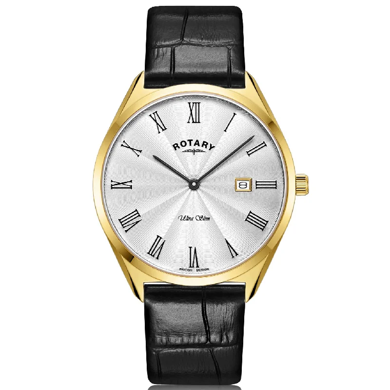 Men’s Dress Watches with Slim ProfilesRotary Ultra Slim Men's Gold Watch GS08013/01