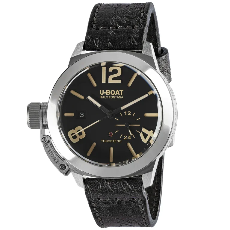 Ceramic Cased Watches with Mother-of-Pearl DialsU-Boat Watch Classico Tungsten Black Leather 8893