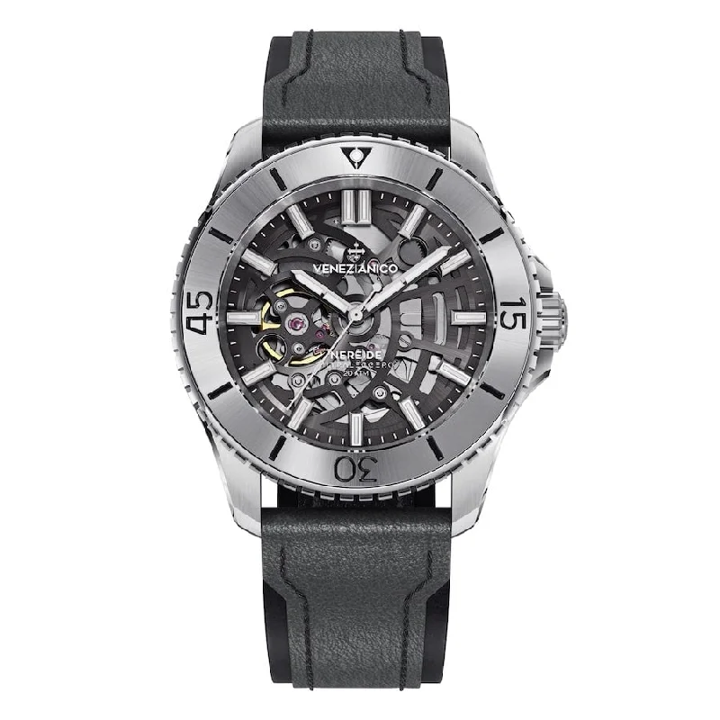 Watches with Rubber Straps for Comfort and DurabilityVenezianico Automatic Watch Nereide UltraLeggero Skeleton Black 3921503