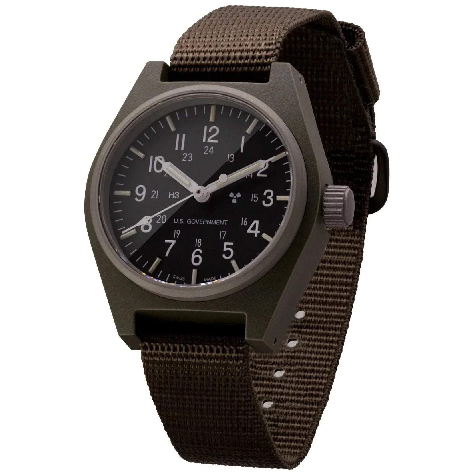 Outdoor Adventure Watches with CompassMarathon General Purpose Quartz (GPQ) - 34mm US Government Marked Sage Green WW194004SG