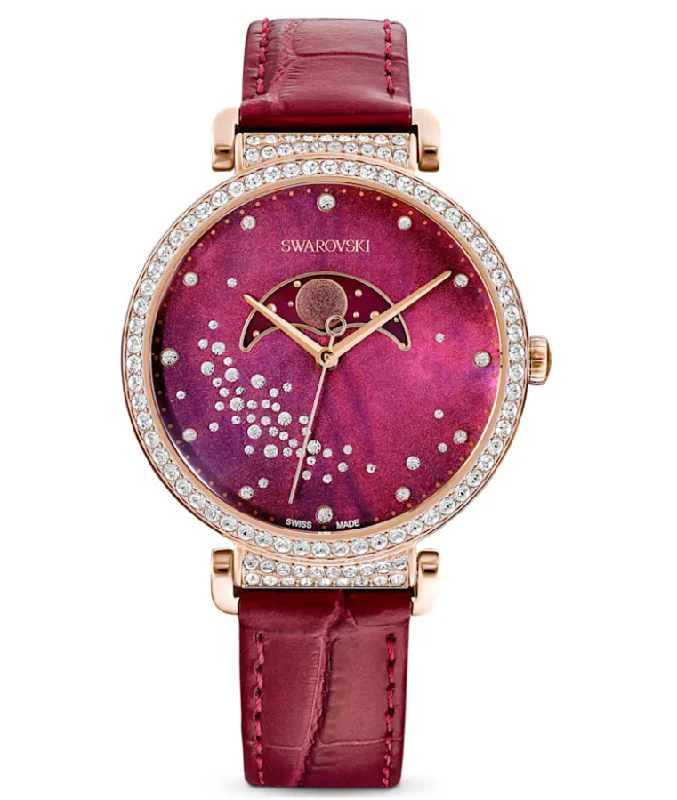 Watches with Multiple Time Zone DisplaysSwarovski Watch Passage Moon Phase Red 5613323