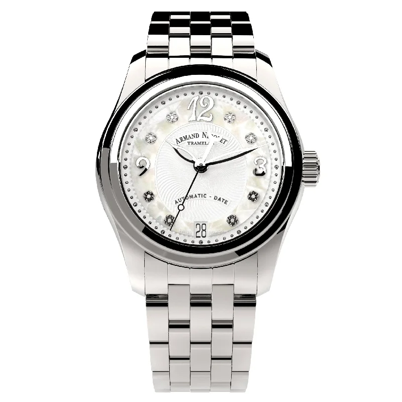 Stainless Steel Bracelet Watches for DurabilityArmand Nicolet Ladies Watch M03-3 Stainless Steel White A151BAA-AN-MA150