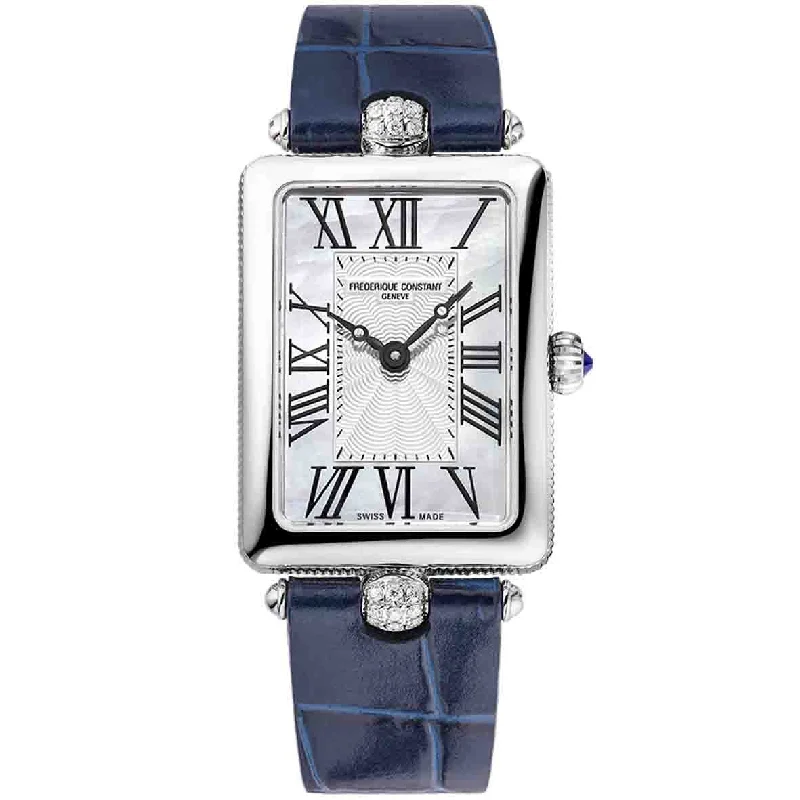 Watches with Rose Gold Plated Cases for a Feminine TouchFrederique Constant Ladies Fc Art Deco Blue Watch FC-200MPW2AC2D6