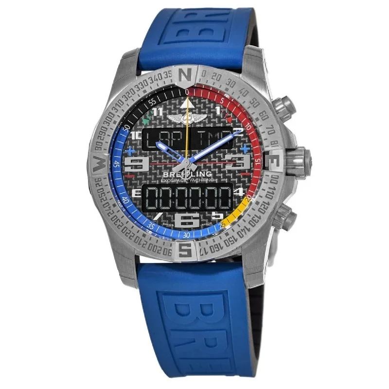 Stainless Steel Mesh Strap Watches for a Sleek LookBreitling Men's EB551222-BG45-235S Exospace  Blue Rubber Watch